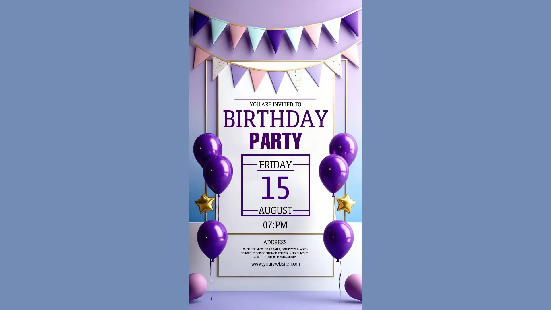 Birthday Party Invitation Card for Instagram Story